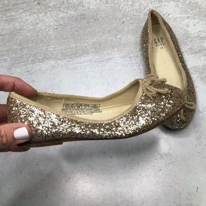 Gap Kids Glitter Champagne Flats Girls 11